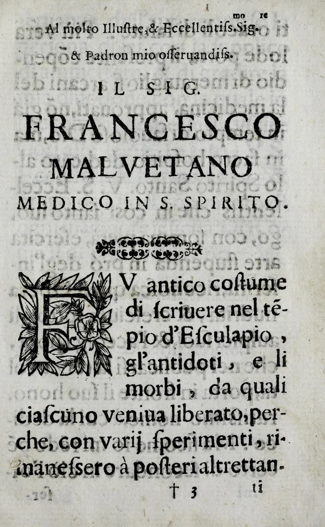 An illustration from Breue compendio di marauigliosi segreti approuati, e pratticati con felice successo nelle indispositioni corporali ... : con vn trattato bellissimo per conseruarsi in sanità ..., 1660, leaf 9