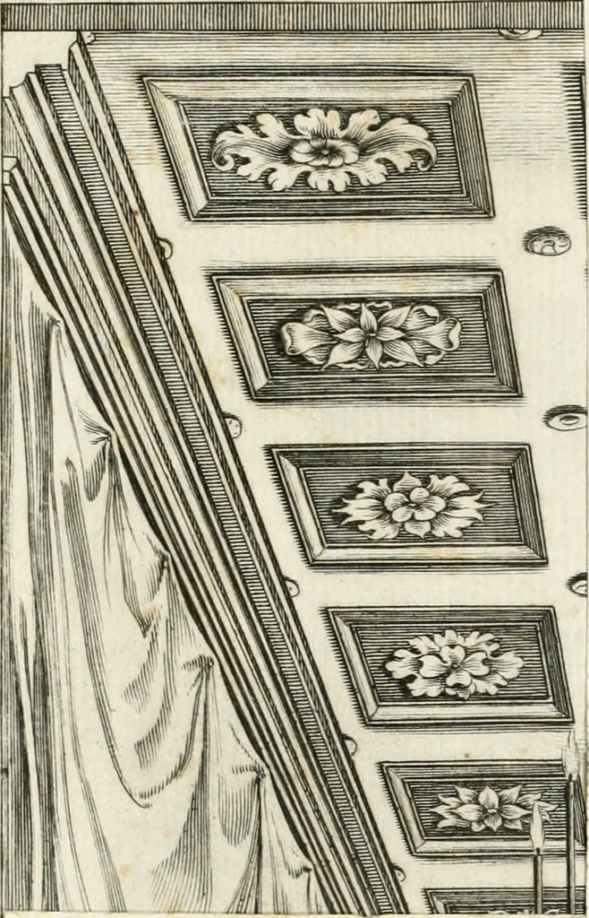 An illustration from Breue racconto della trasportatione del corpo di Papa Paolo V. dalla basilica di S. Pietro à quella di S. Maria Maggiore : con l'oratione recitata nelle sue esequie, & alcuni versi posti nell'apparato, 1623, leaf 36