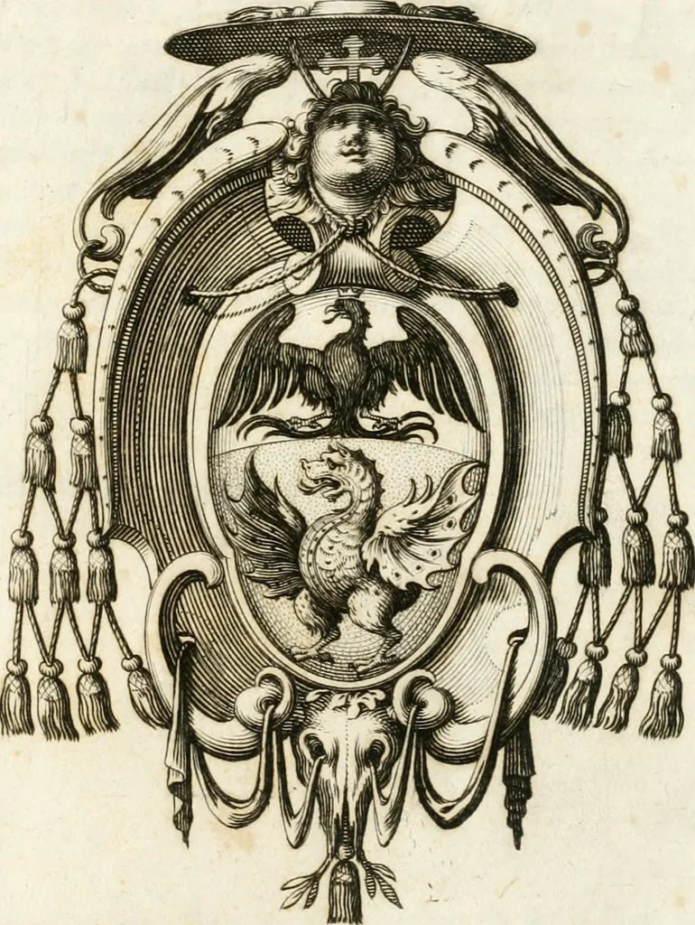 An illustration from Breue racconto della trasportatione del corpo di Papa Paolo V. dalla basilica di S. Pietro à quella di S. Maria Maggiore : con l'oratione recitata nelle sue esequie, & alcuni versi posti nell'apparato, 1623, leaf 4
