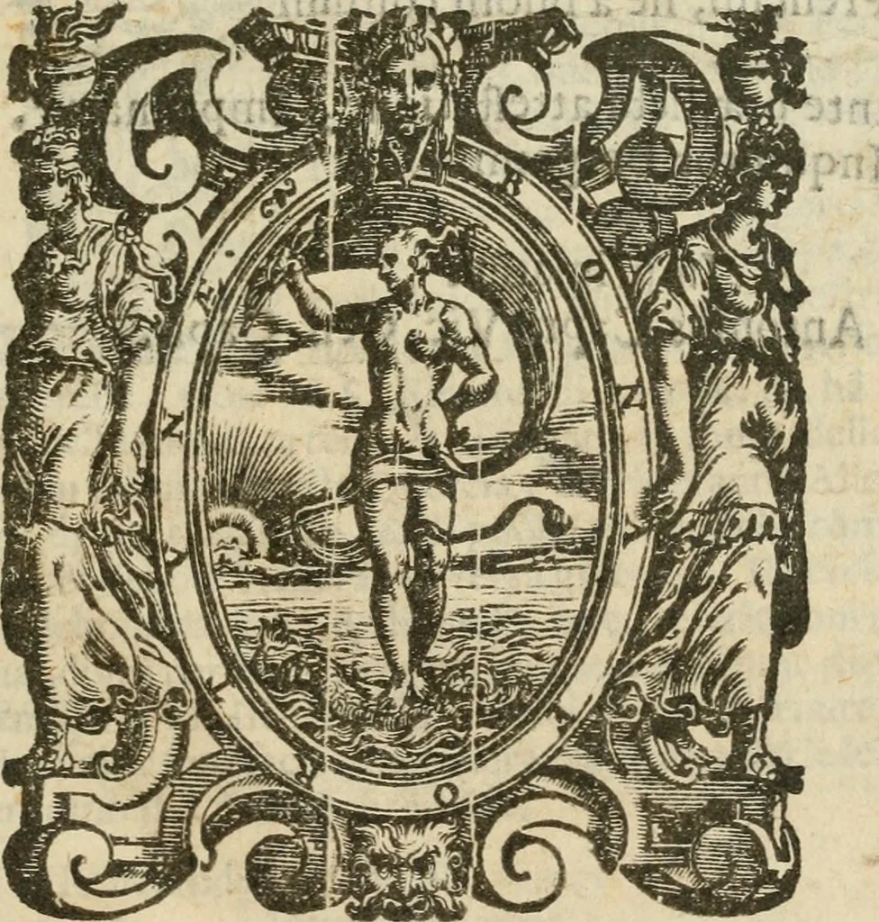 An illustration from Breve descrittione del monasterio di S. Ambrogio Maggiore di Milano, et sua chiesa de cisterciensi monaci : l'origine della congregatione cisterciense di Lombardia : con la descrittione del monasterio di Chiaraualle di Milano : et la vita del cardinale Ascanio Maria Sforza, commendatore dell' vno & l'altro monasterio & chiese, 1626, leaf 6