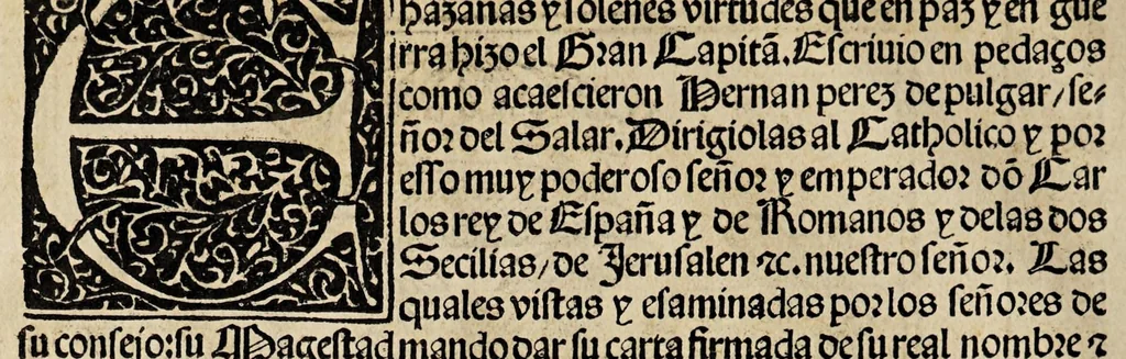 An illustration from Breve parte de las hazanas del excelente no[m]brado gran capita[n] : con privilegio de sus magestades, 1527, leaf 6