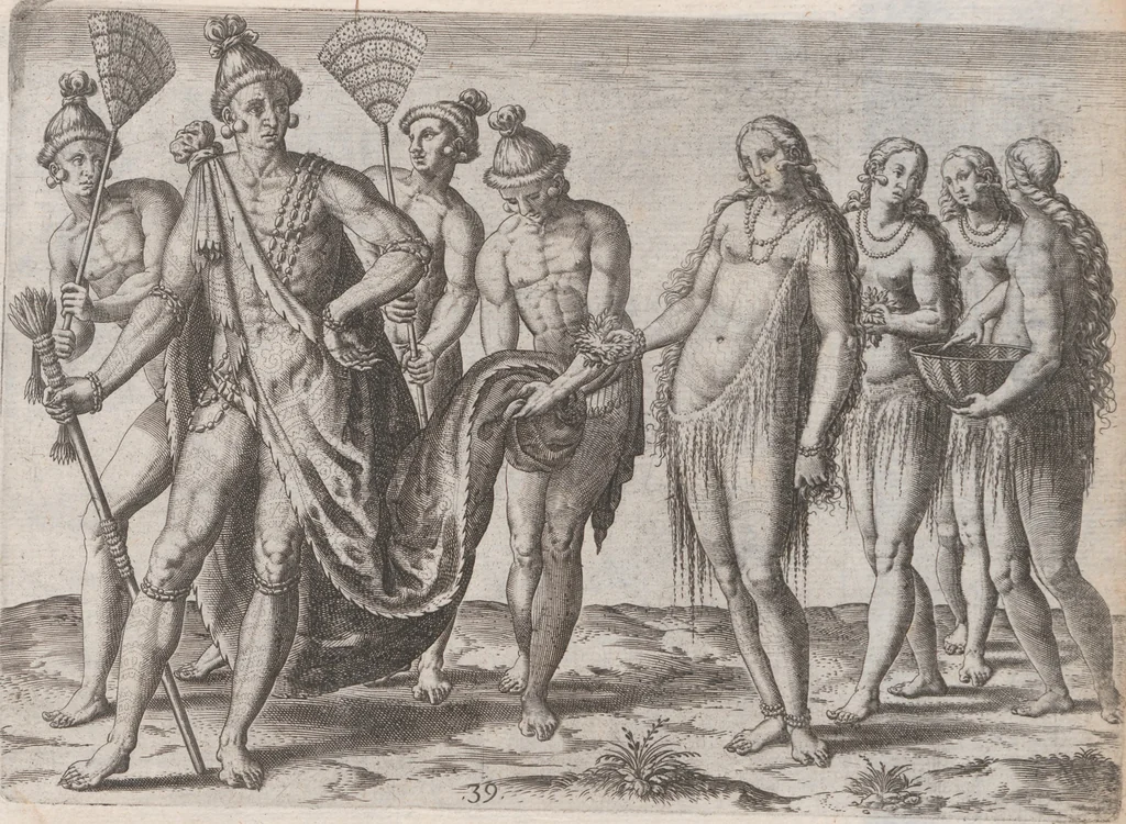 An illustration from Brevis narratio eorum quae in Florida Americae provincia Gallis acciderunt ... : quae est secunda pars Americae. Additae figurae et incolarum eicones ibidem ad vivum expressae, brevis item declaratio religionis, rituum, vivendique ratione ipsorum ..., 1591, leaf 126