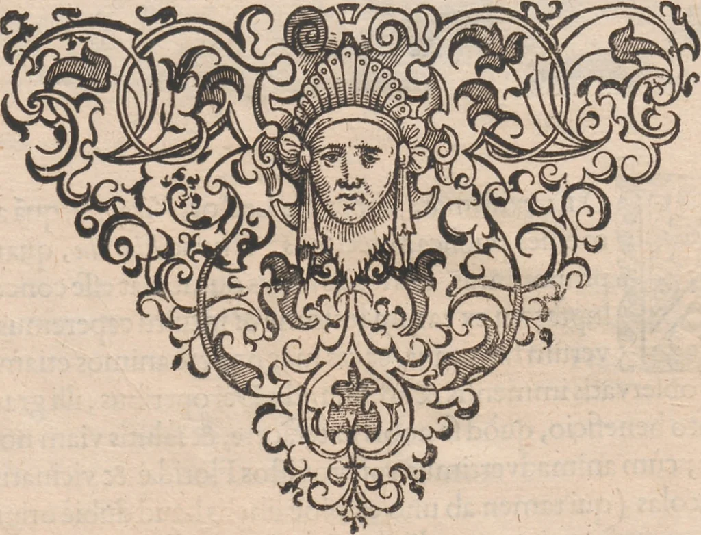 An illustration from Brevis narratio eorum quae in Florida Americae provincia Gallis acciderunt ... : quae est secunda pars Americae. Additae figurae et incolarum eicones ibidem ad vivum expressae, brevis item declaratio religionis, rituum, vivendique ratione ipsorum ..., 1591, leaf 5