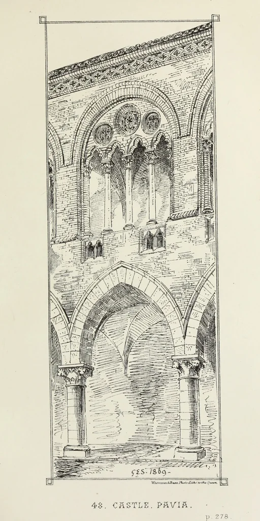 An illustration from Brick and marble in the Middle Ages : notes of tours in the north of Italy, 1874, leaf 402