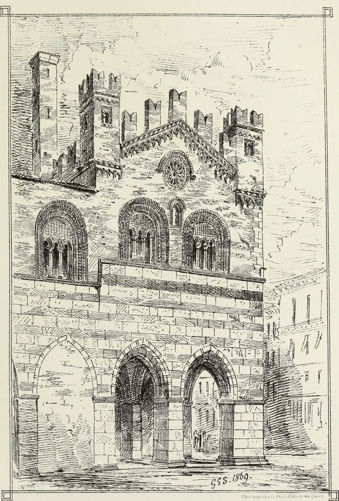 An illustration from Brick and marble in the Middle Ages : notes of tours in the north of Italy, 1874, leaf 450