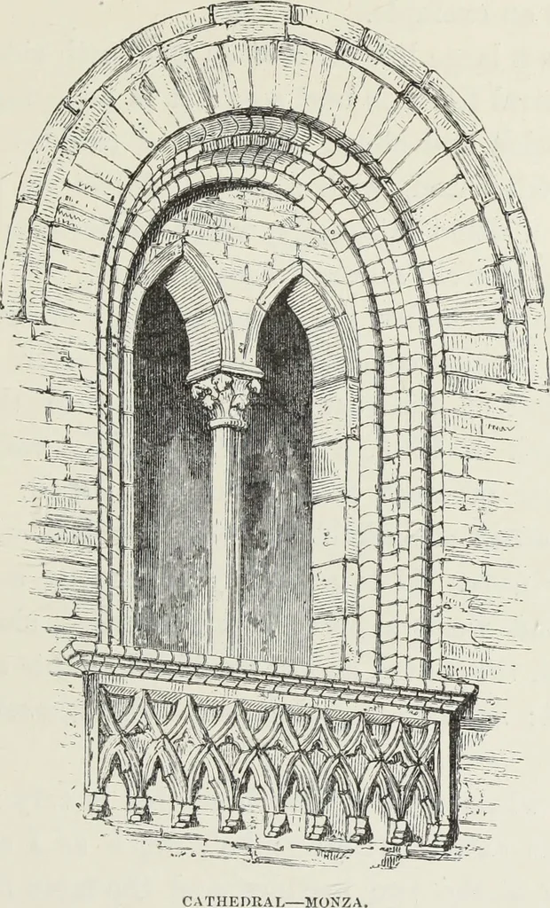 An illustration from Brick and marble in the Middle Ages : notes of tours in the north of Italy, 1874, leaf 486