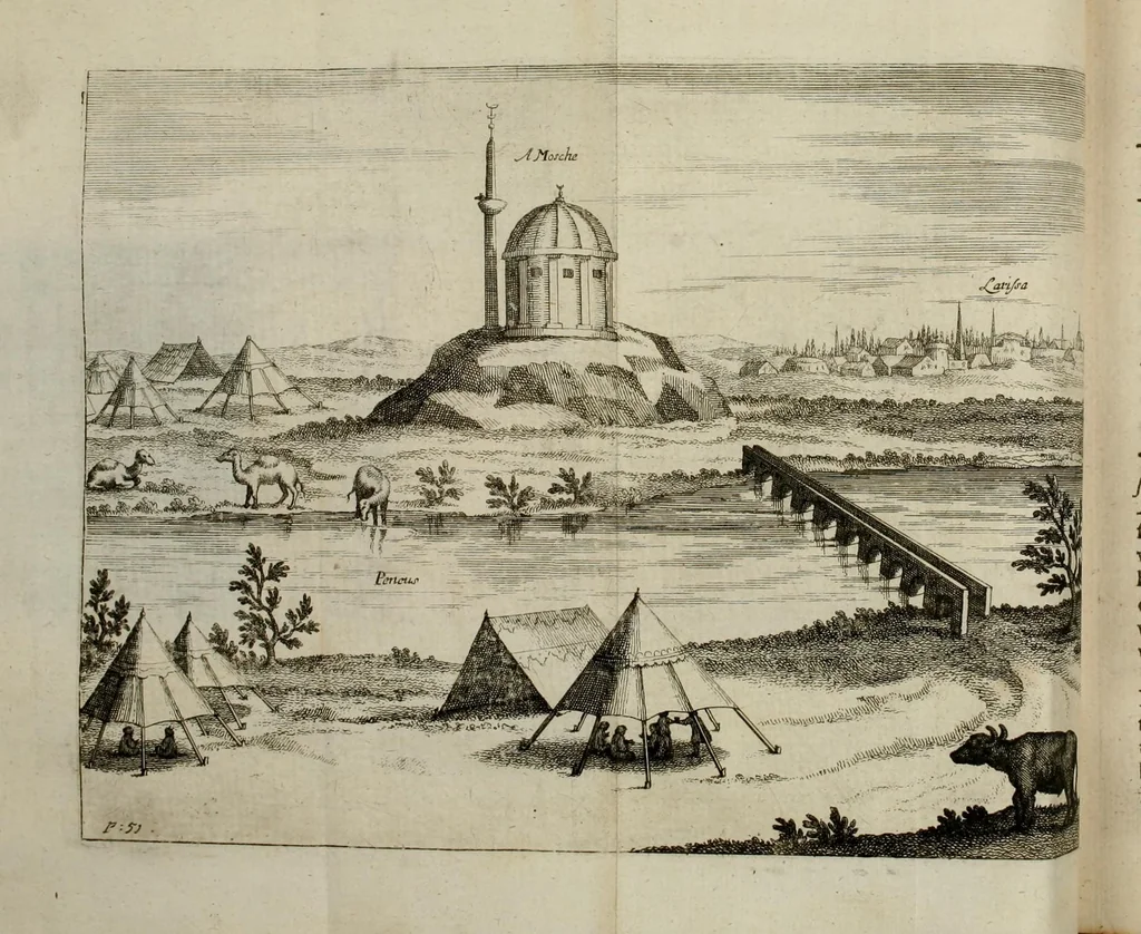 An illustration from A brief account of some travels in Hungaria, Servia, Bulgaria, Macedonia, Thessaly, Austria, Styria, Carinthia, Carniola, and Friuli : as also some observations on the gold, silver, copper, quick-silver mines, baths, and mineral waters in those parts : with the figures of some habits and remarkable places, 1673, leaf 76