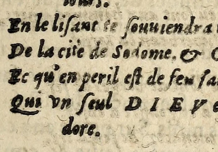 An illustration from Brief discours du merueilleux & terrible accident aduenu par feu, en la ville de Venise, apres les triumphes & magnifiscences faictes a l'election du duc. Auec vne exortation faicte au peuple par vn docteur en theologie d'icelle ville., 1574, leaf 33