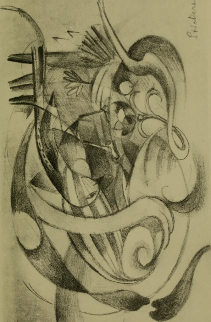 An illustration from Briefe, Aufzeichnungen und Aphorismen, 1920, leaf 64