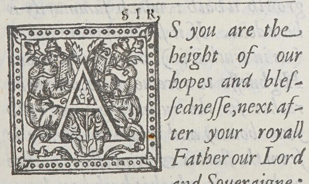 An illustration from A briefe relation of the discouery and plantation of Nevv England: : and of sundry accidents therein occurring, from the yeere of our Lord M. DC. VII. to this present M. DC. XXII. Together with the state thereof as now it standeth; the generall forme of gouernment intended; and the diuision of the whole territorie into counties, baronries, &c, 1622, leaf 9