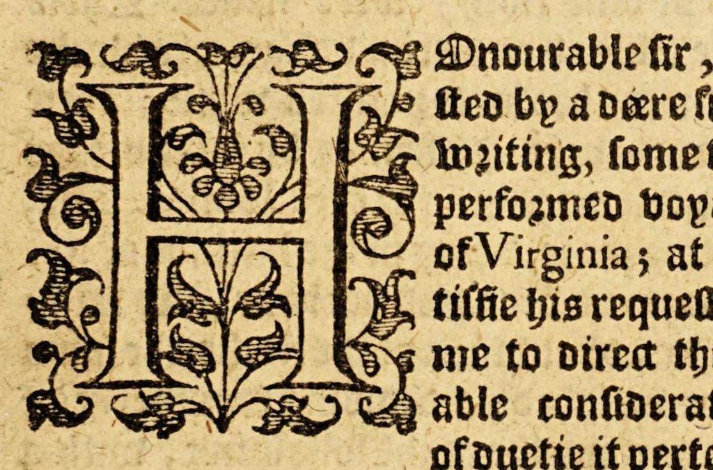 An illustration from A briefe and true relation of the discouerie of the north part of Virginia: being a most pleasant, fruitfull and commodious soile: : made this present yeere 1602, by captaine Bartholomew Gosnold, Captaine Bartholowmew [sic] Gilbert, and diuers other gentlemen their associats, by the permission of the honourable knight, Sir Walter Ralegh, &c., 1602, leaf 9