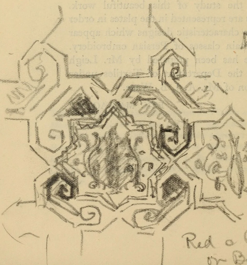 An illustration from Brief guide to the Persian embroideries, 1929, leaf 10