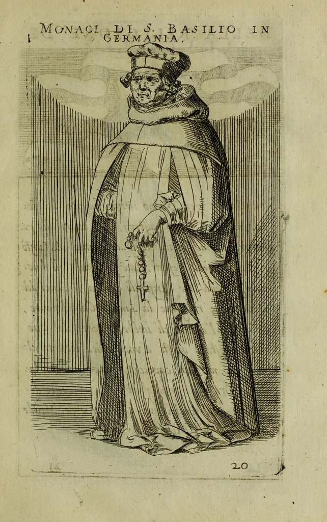 An illustration from Briefve histoire de l'institution des ordres religieux : avec les figures de leurs habits, 1680, leaf 100