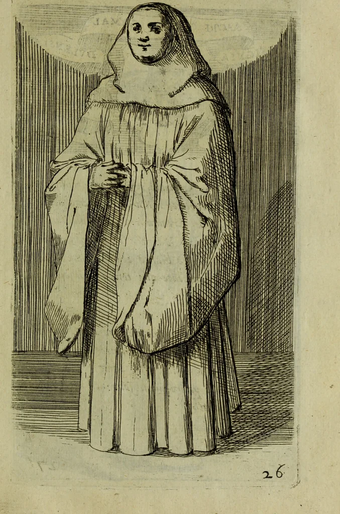 An illustration from Briefve histoire de l'institution des ordres religieux : avec les figures de leurs habits, 1680, leaf 112