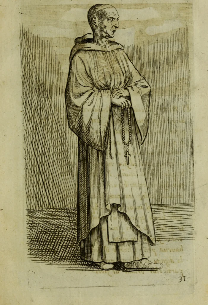 An illustration from Briefve histoire de l'institution des ordres religieux : avec les figures de leurs habits, 1680, leaf 122