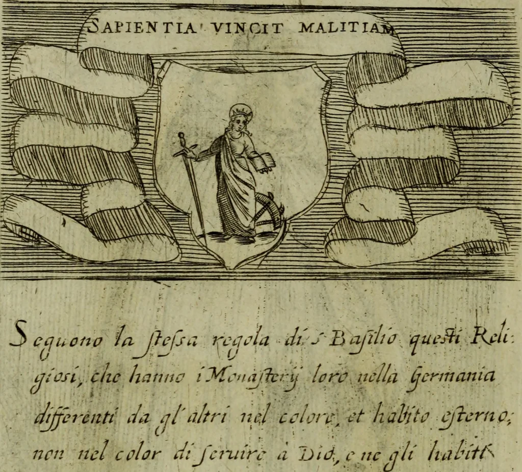 An illustration from Briefve histoire de l'institution des ordres religieux : avec les figures de leurs habits, 1680, leaf 99