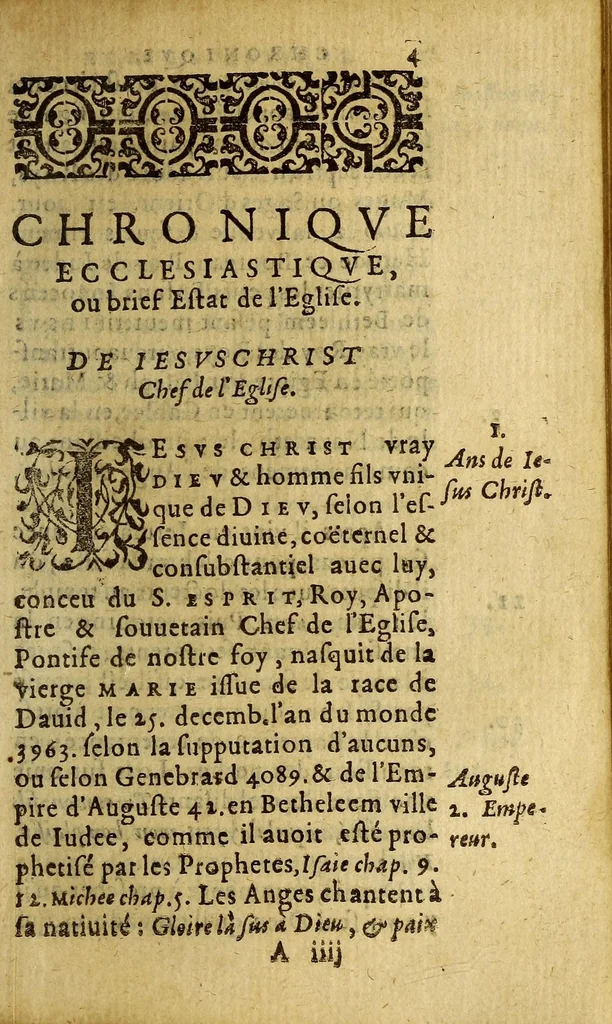 An illustration from Brieue chronologie ou sommaire des temps, : contenant la suite des anciens peres, monarques ... : Plus la chronique ecclesiastique ou brief estat de l'eglise,auec l'ordre & arguments des principaux historiographes., 1585, leaf 297
