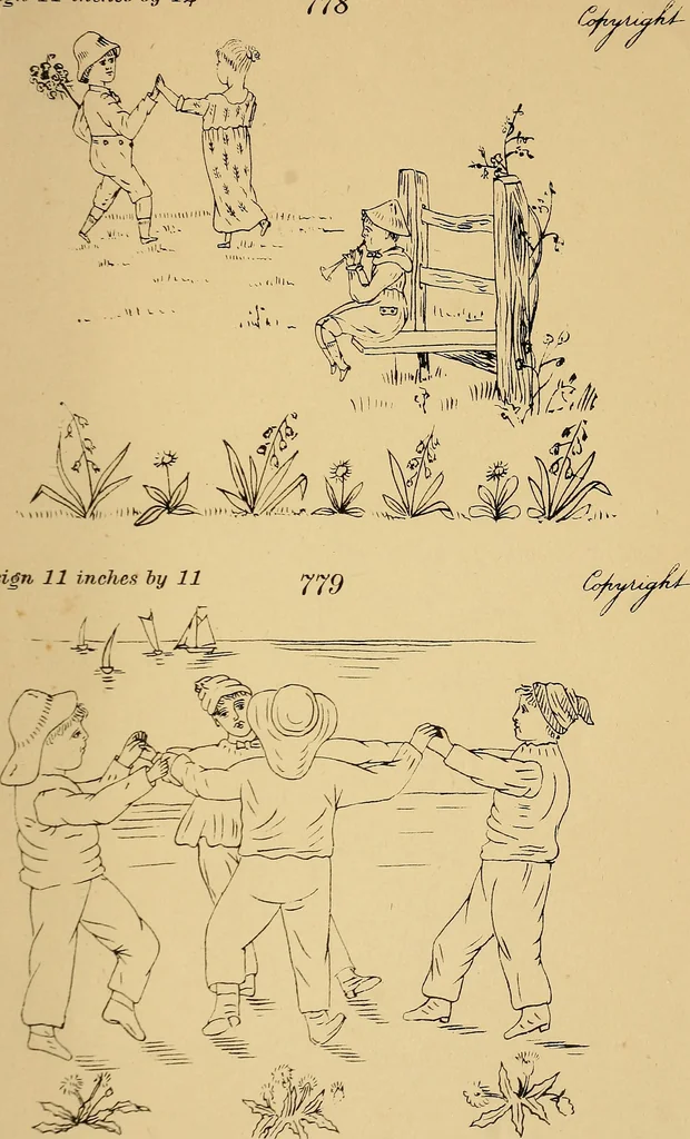 An illustration from Briggs' patent transferring designs, 1880, leaf 216