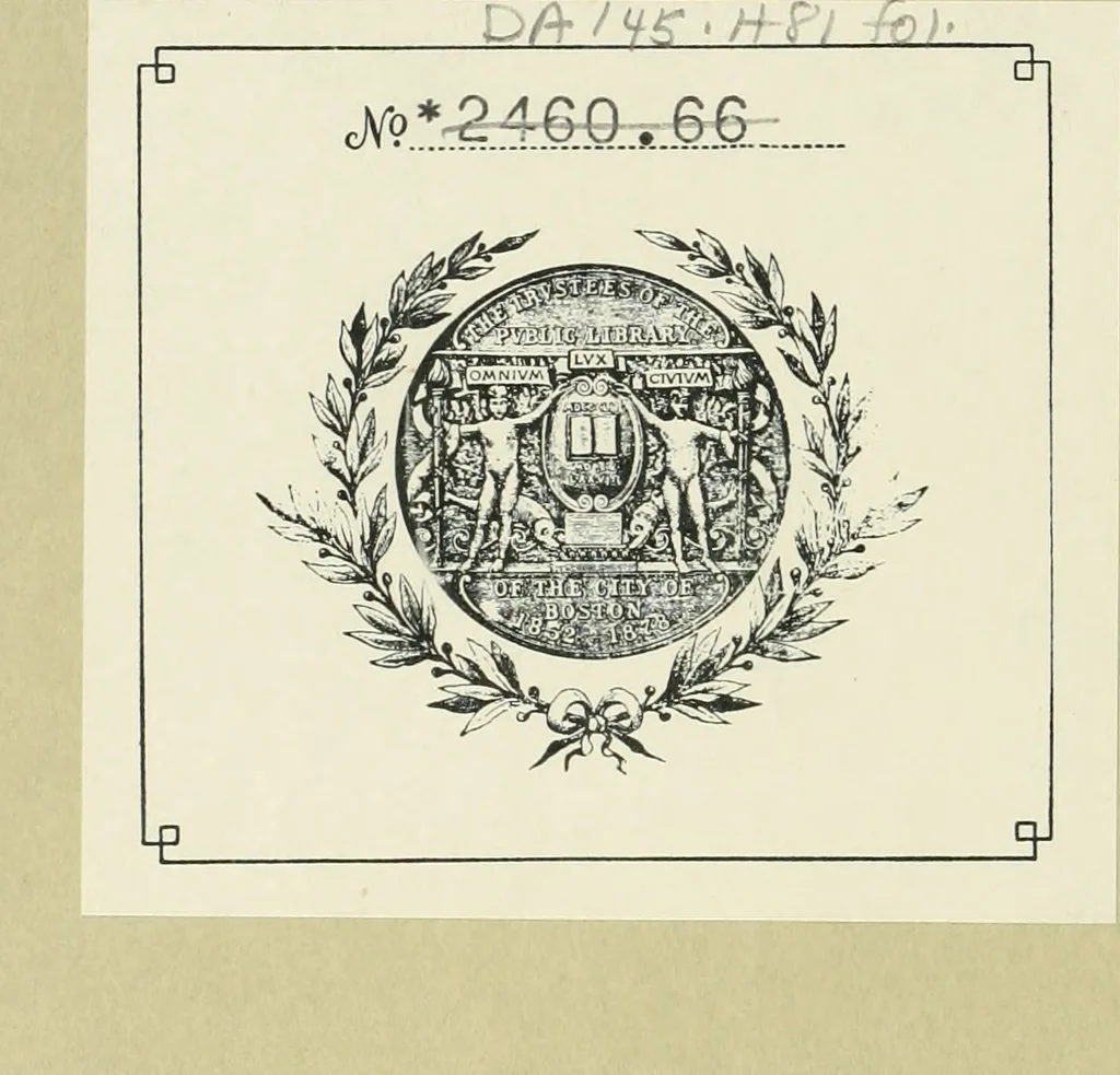 An illustration from Britannia romana: : or, The Roman antiquities of Britain: in three books. I. History of all the Roman transactions in Britain, also description of the Roman walls. II. Collection of the Roman inscriptions and sculptures discovered in Britain. III. The Roman geography of Britain, in which are given the originals of Ptolemy, Antonini Itinerarium, the Notitia, the anonymous Ravennas and Peutinger's table, so far as they relate to this island. To which are added a chronological table, and indexes to the inscriptions and sculptures. Also geographical indexes both of the Latin and English names of the Roman places in Britain, and a general index to the work, 1732, leaf 1