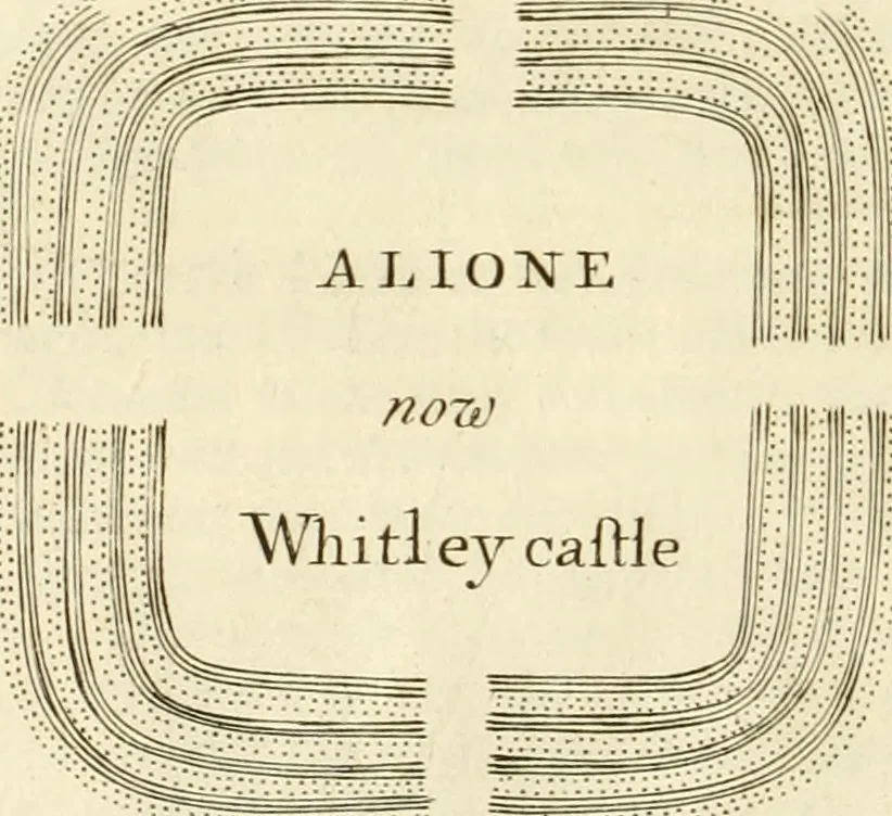 An illustration from Britannia romana: : or, The Roman antiquities of Britain: in three books. I. History of all the Roman transactions in Britain, also description of the Roman walls. II. Collection of the Roman inscriptions and sculptures discovered in Britain. III. The Roman geography of Britain, in which are given the originals of Ptolemy, Antonini Itinerarium, the Notitia, the anonymous Ravennas and Peutinger's table, so far as they relate to this island. To which are added a chronological table, and indexes to the inscriptions and sculptures. Also geographical indexes both of the Latin and English names of the Roman places in Britain, and a general index to the work, 1732, leaf 185