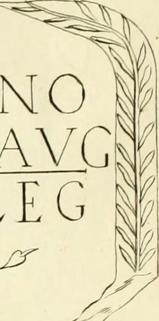 An illustration from Britannia romana: : or, The Roman antiquities of Britain: in three books. I. History of all the Roman transactions in Britain, also description of the Roman walls. II. Collection of the Roman inscriptions and sculptures discovered in Britain. III. The Roman geography of Britain, in which are given the originals of Ptolemy, Antonini Itinerarium, the Notitia, the anonymous Ravennas and Peutinger's table, so far as they relate to this island. To which are added a chronological table, and indexes to the inscriptions and sculptures. Also geographical indexes both of the Latin and English names of the Roman places in Britain, and a general index to the work, 1732, leaf 318