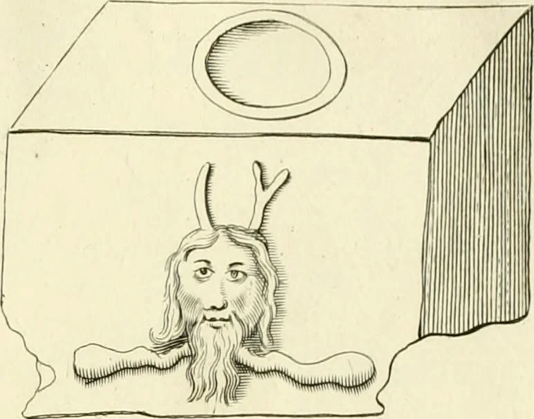 An illustration from Britannia romana: : or, The Roman antiquities of Britain: in three books. I. History of all the Roman transactions in Britain, also description of the Roman walls. II. Collection of the Roman inscriptions and sculptures discovered in Britain. III. The Roman geography of Britain, in which are given the originals of Ptolemy, Antonini Itinerarium, the Notitia, the anonymous Ravennas and Peutinger's table, so far as they relate to this island. To which are added a chronological table, and indexes to the inscriptions and sculptures. Also geographical indexes both of the Latin and English names of the Roman places in Britain, and a general index to the work, 1732, leaf 334