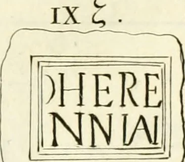 An illustration from Britannia romana: : or, The Roman antiquities of Britain: in three books. I. History of all the Roman transactions in Britain, also description of the Roman walls. II. Collection of the Roman inscriptions and sculptures discovered in Britain. III. The Roman geography of Britain, in which are given the originals of Ptolemy, Antonini Itinerarium, the Notitia, the anonymous Ravennas and Peutinger's table, so far as they relate to this island. To which are added a chronological table, and indexes to the inscriptions and sculptures. Also geographical indexes both of the Latin and English names of the Roman places in Britain, and a general index to the work, 1732, leaf 346