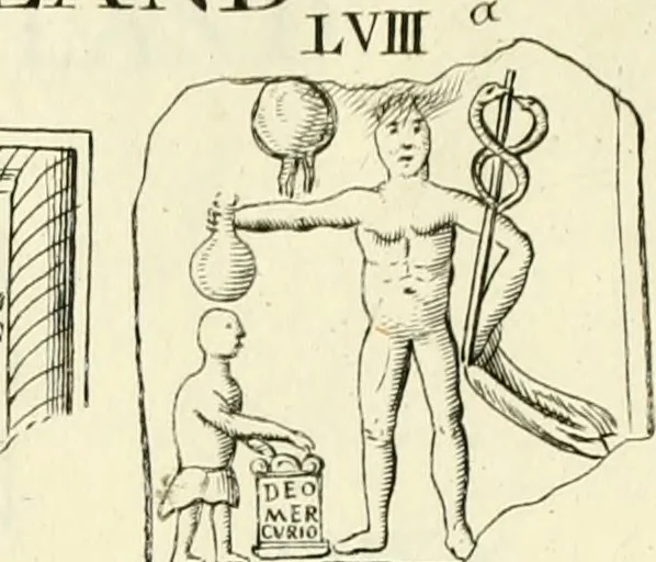 An illustration from Britannia romana: : or, The Roman antiquities of Britain: in three books. I. History of all the Roman transactions in Britain, also description of the Roman walls. II. Collection of the Roman inscriptions and sculptures discovered in Britain. III. The Roman geography of Britain, in which are given the originals of Ptolemy, Antonini Itinerarium, the Notitia, the anonymous Ravennas and Peutinger's table, so far as they relate to this island. To which are added a chronological table, and indexes to the inscriptions and sculptures. Also geographical indexes both of the Latin and English names of the Roman places in Britain, and a general index to the work, 1732, leaf 386
