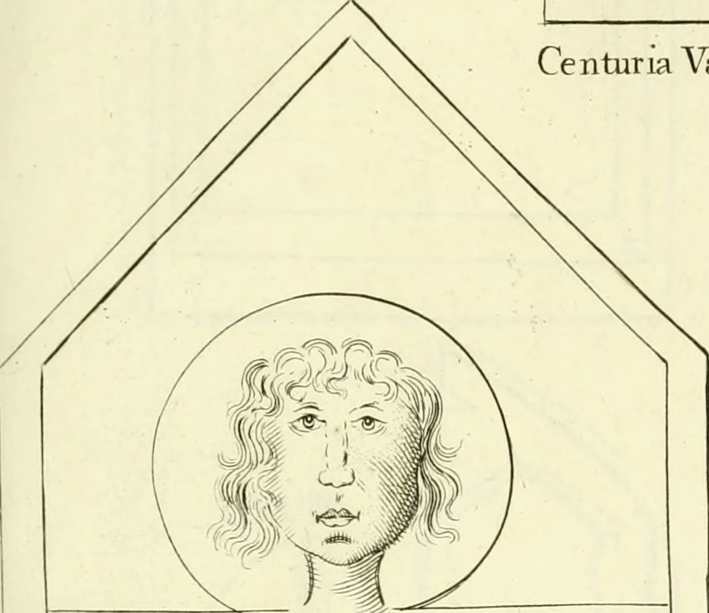 An illustration from Britannia romana: : or, The Roman antiquities of Britain: in three books. I. History of all the Roman transactions in Britain, also description of the Roman walls. II. Collection of the Roman inscriptions and sculptures discovered in Britain. III. The Roman geography of Britain, in which are given the originals of Ptolemy, Antonini Itinerarium, the Notitia, the anonymous Ravennas and Peutinger's table, so far as they relate to this island. To which are added a chronological table, and indexes to the inscriptions and sculptures. Also geographical indexes both of the Latin and English names of the Roman places in Britain, and a general index to the work, 1732, leaf 388