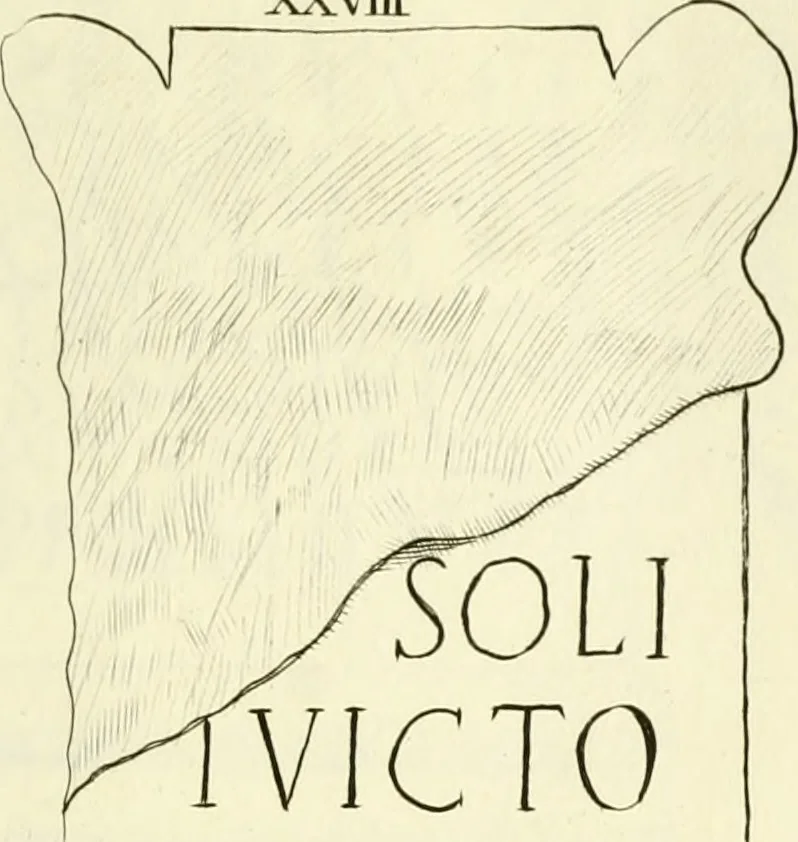 An illustration from Britannia romana: : or, The Roman antiquities of Britain: in three books. I. History of all the Roman transactions in Britain, also description of the Roman walls. II. Collection of the Roman inscriptions and sculptures discovered in Britain. III. The Roman geography of Britain, in which are given the originals of Ptolemy, Antonini Itinerarium, the Notitia, the anonymous Ravennas and Peutinger's table, so far as they relate to this island. To which are added a chronological table, and indexes to the inscriptions and sculptures. Also geographical indexes both of the Latin and English names of the Roman places in Britain, and a general index to the work, 1732, leaf 436