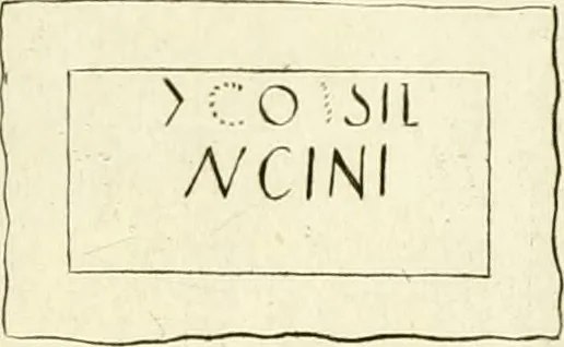 An illustration from Britannia romana: : or, The Roman antiquities of Britain: in three books. I. History of all the Roman transactions in Britain, also description of the Roman walls. II. Collection of the Roman inscriptions and sculptures discovered in Britain. III. The Roman geography of Britain, in which are given the originals of Ptolemy, Antonini Itinerarium, the Notitia, the anonymous Ravennas and Peutinger's table, so far as they relate to this island. To which are added a chronological table, and indexes to the inscriptions and sculptures. Also geographical indexes both of the Latin and English names of the Roman places in Britain, and a general index to the work, 1732, leaf 438