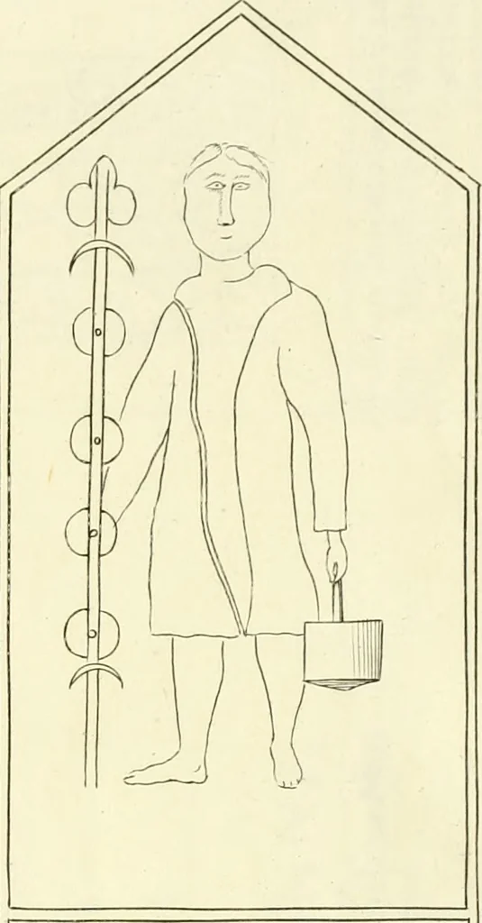 An illustration from Britannia romana: : or, The Roman antiquities of Britain: in three books. I. History of all the Roman transactions in Britain, also description of the Roman walls. II. Collection of the Roman inscriptions and sculptures discovered in Britain. III. The Roman geography of Britain, in which are given the originals of Ptolemy, Antonini Itinerarium, the Notitia, the anonymous Ravennas and Peutinger's table, so far as they relate to this island. To which are added a chronological table, and indexes to the inscriptions and sculptures. Also geographical indexes both of the Latin and English names of the Roman places in Britain, and a general index to the work, 1732, leaf 494