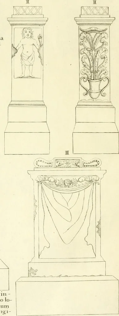 An illustration from Britannia romana: : or, The Roman antiquities of Britain: in three books. I. History of all the Roman transactions in Britain, also description of the Roman walls. II. Collection of the Roman inscriptions and sculptures discovered in Britain. III. The Roman geography of Britain, in which are given the originals of Ptolemy, Antonini Itinerarium, the Notitia, the anonymous Ravennas and Peutinger's table, so far as they relate to this island. To which are added a chronological table, and indexes to the inscriptions and sculptures. Also geographical indexes both of the Latin and English names of the Roman places in Britain, and a general index to the work, 1732, leaf 502