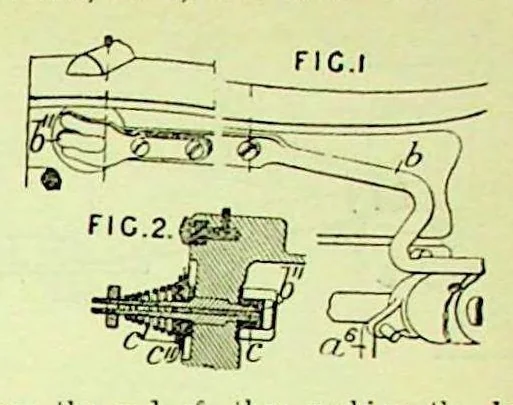 An illustration from British Patent Office - Abridgments Class 112, Sewing and Embroidering 1897-1900, 1903, leaf 122