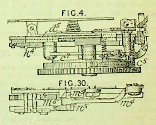 An illustration from British Patent Office - Abridgments Class 112, Sewing and Embroidering 1897-1900, 1903, leaf 90