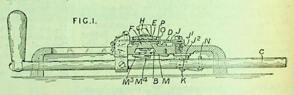 An illustration from British Patent Office - Abridgments Class 112 Sewing Embroidering 1921-1925, 1929, leaf 139