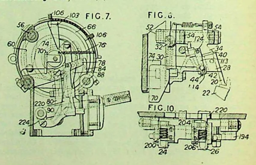 An illustration from British Patent Office - Abridgments Class 112 Sewing Embroidering 1921-1925, 1929, leaf 77