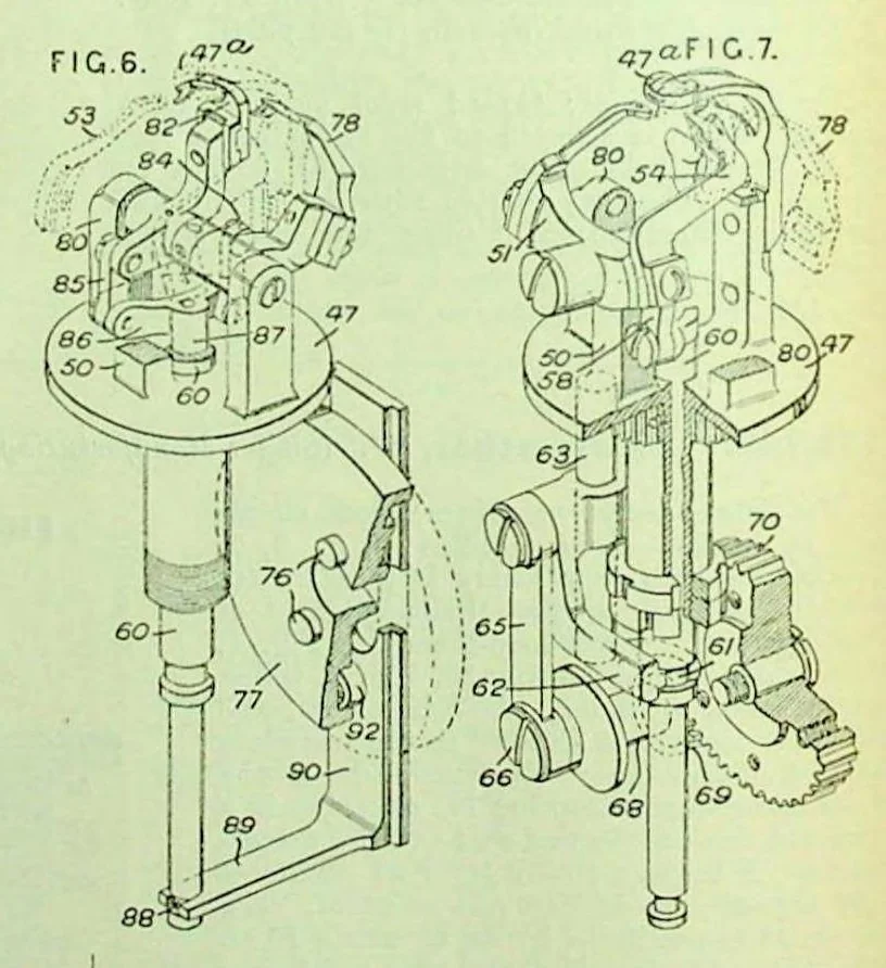 An illustration from British Patent Office - Abridgments Class 112 Sewing Embroidering 1921-1925, 1929, leaf 89