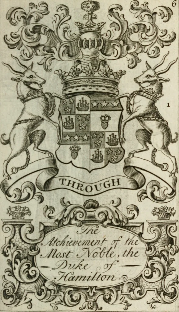 An illustration from The British compendium; or, Rudiments of honour: Containing the origin of the Scots, and succession of their kings for above 2000 years;, 1741, leaf 14