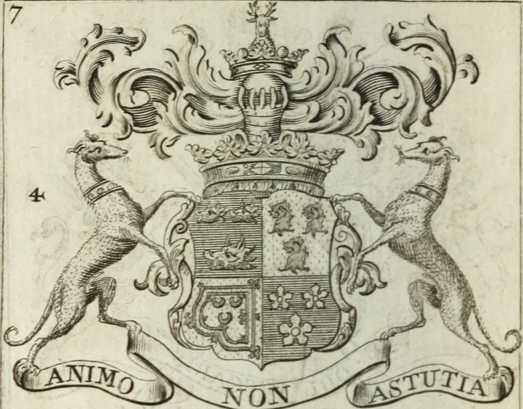 An illustration from The British compendium; or, Rudiments of honour: Containing the origin of the Scots, and succession of their kings for above 2000 years;, 1741, leaf 15