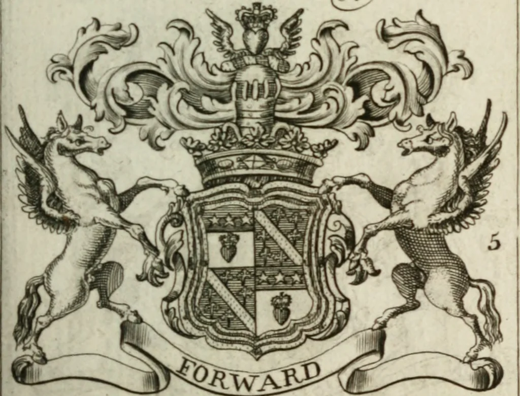 An illustration from The British compendium; or, Rudiments of honour: Containing the origin of the Scots, and succession of their kings for above 2000 years;, 1741, leaf 16