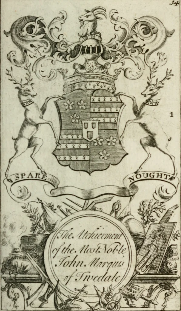 An illustration from The British compendium; or, Rudiments of honour: Containing the origin of the Scots, and succession of their kings for above 2000 years;, 1741, leaf 22