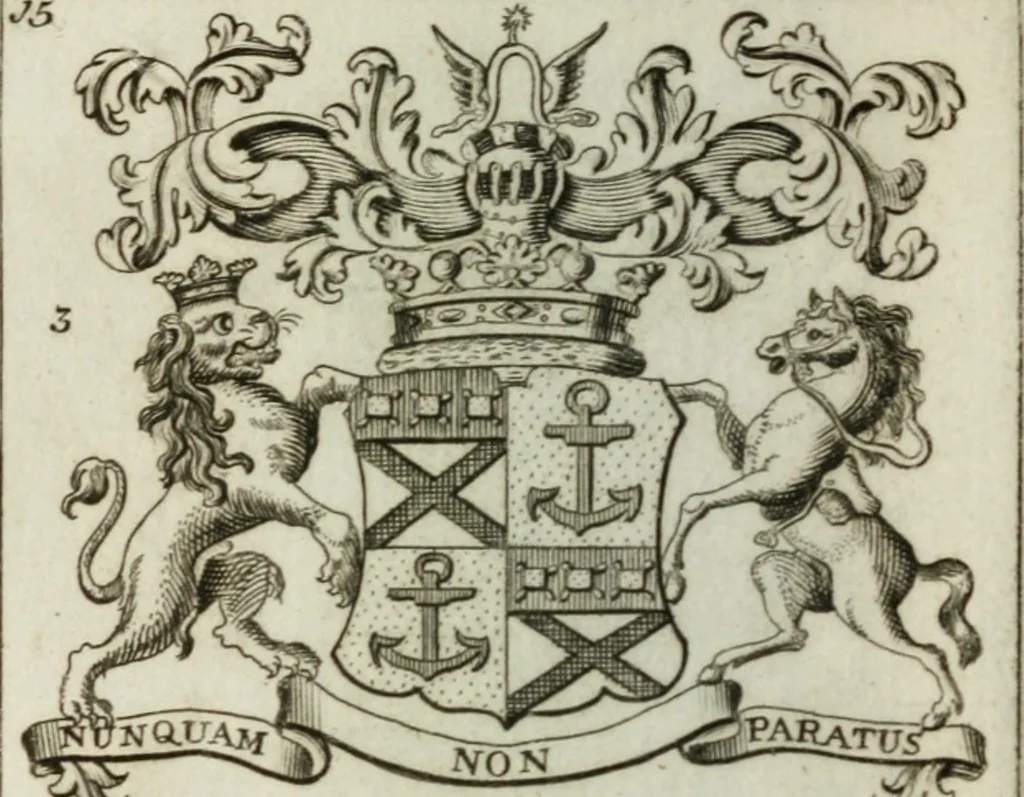 An illustration from The British compendium; or, Rudiments of honour: Containing the origin of the Scots, and succession of their kings for above 2000 years;, 1741, leaf 23