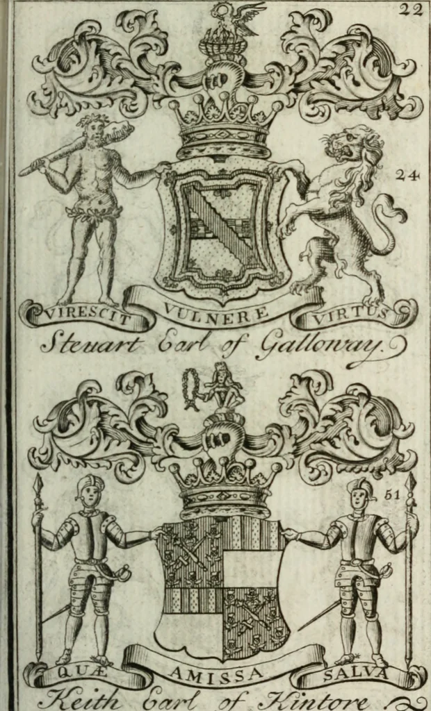 An illustration from The British compendium; or, Rudiments of honour: Containing the origin of the Scots, and succession of their kings for above 2000 years;, 1741, leaf 30