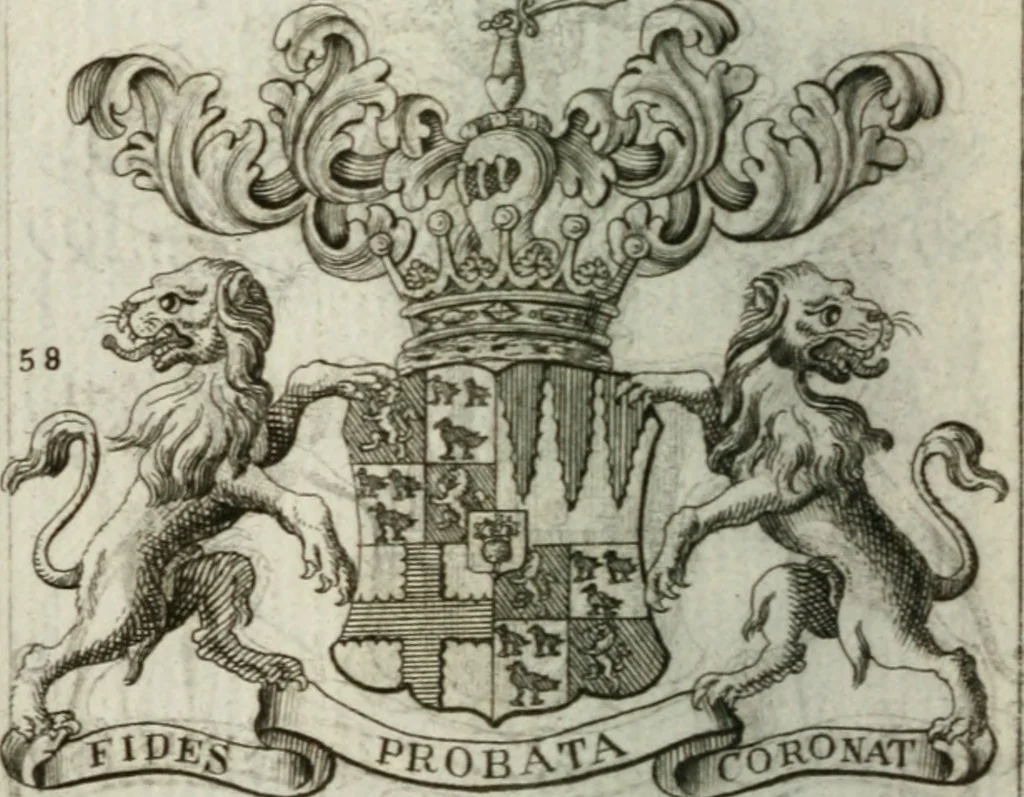 An illustration from The British compendium; or, Rudiments of honour: Containing the origin of the Scots, and succession of their kings for above 2000 years;, 1741, leaf 31