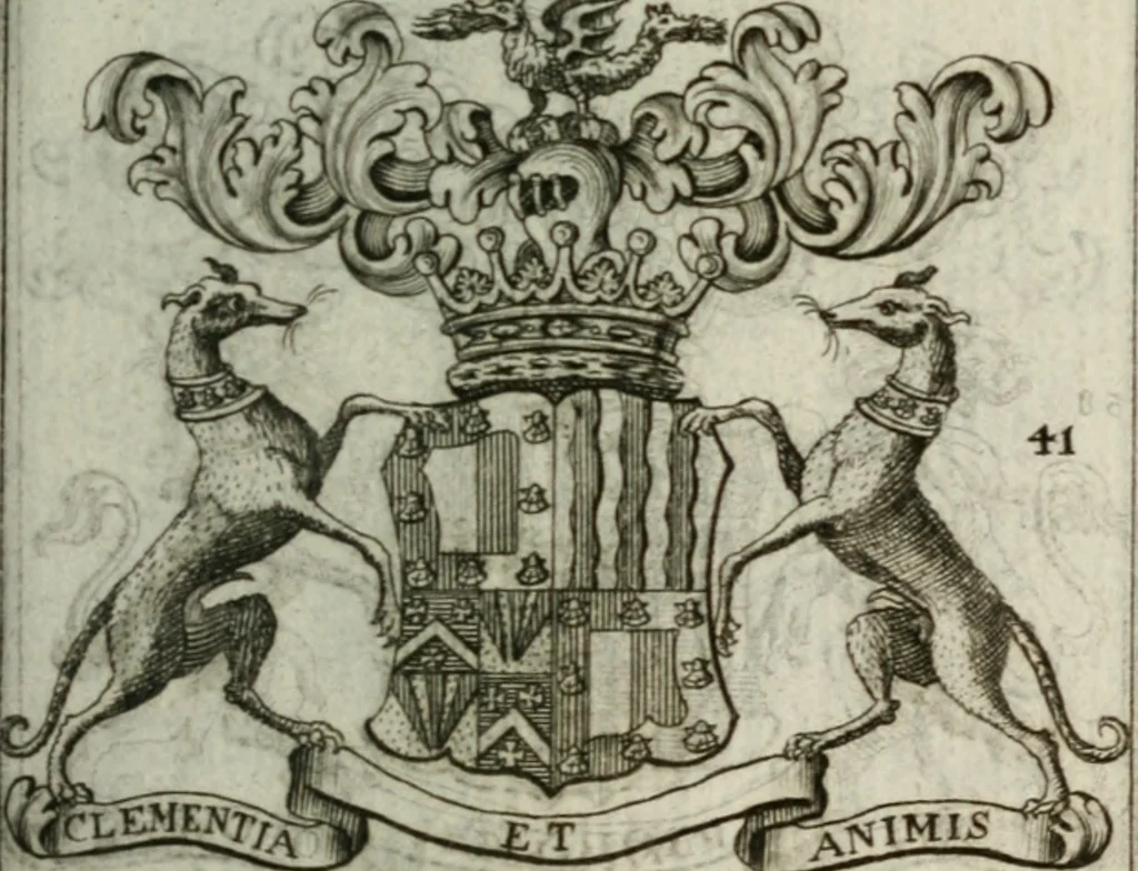 An illustration from The British compendium; or, Rudiments of honour: Containing the origin of the Scots, and succession of their kings for above 2000 years;, 1741, leaf 32
