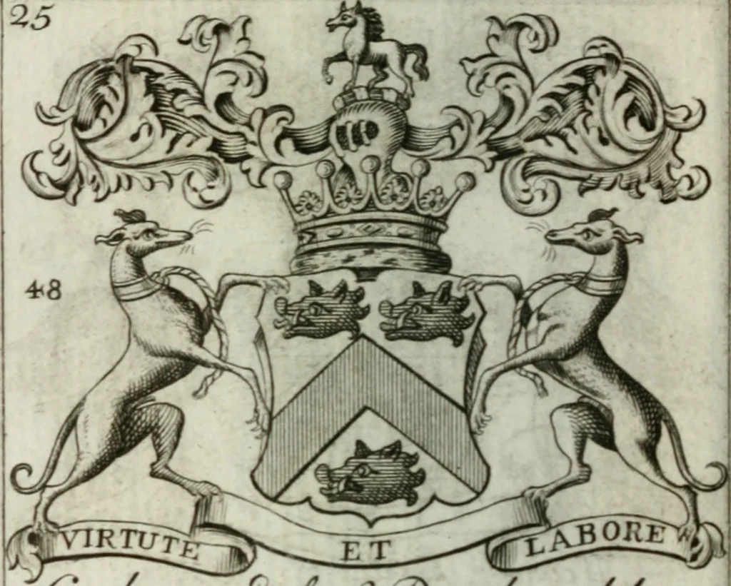 An illustration from The British compendium; or, Rudiments of honour: Containing the origin of the Scots, and succession of their kings for above 2000 years;, 1741, leaf 33