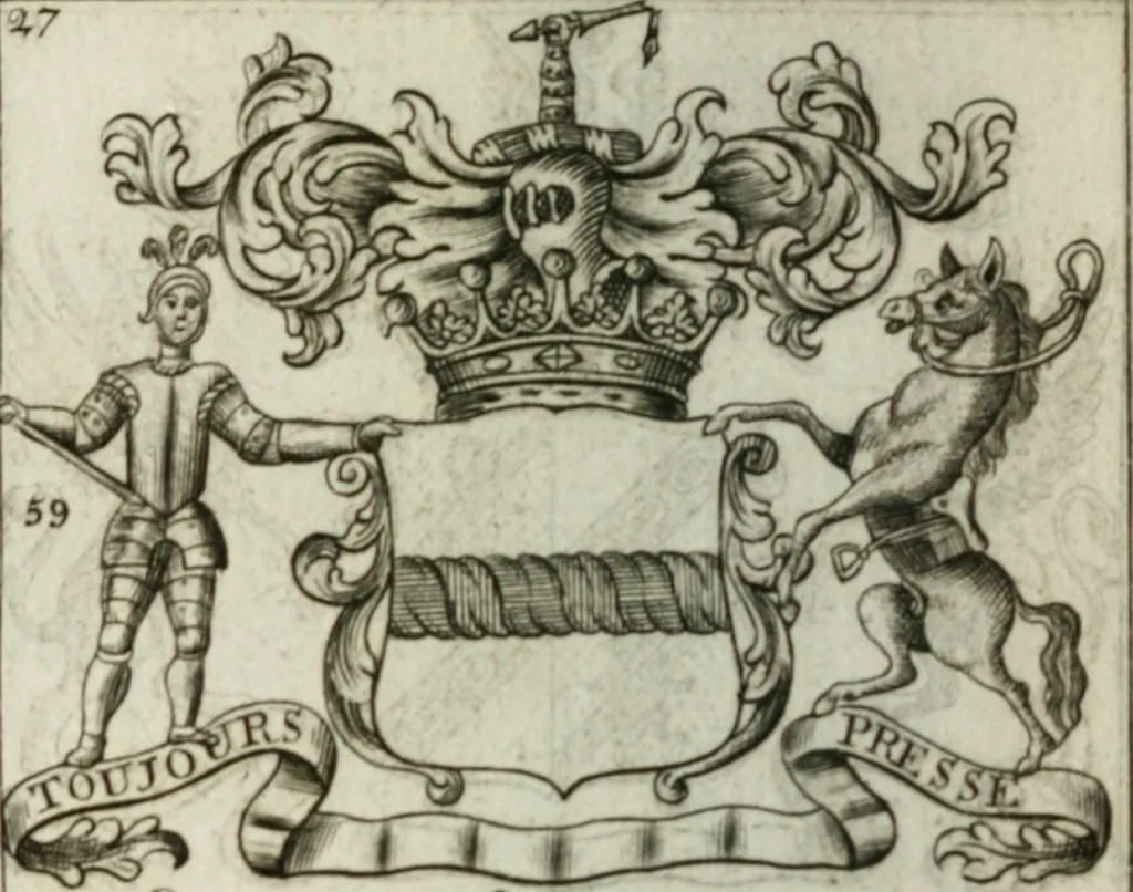 An illustration from The British compendium; or, Rudiments of honour: Containing the origin of the Scots, and succession of their kings for above 2000 years;, 1741, leaf 35