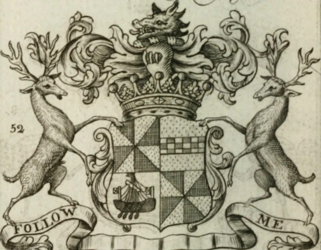 An illustration from The British compendium; or, Rudiments of honour: Containing the origin of the Scots, and succession of their kings for above 2000 years;, 1741, leaf 35