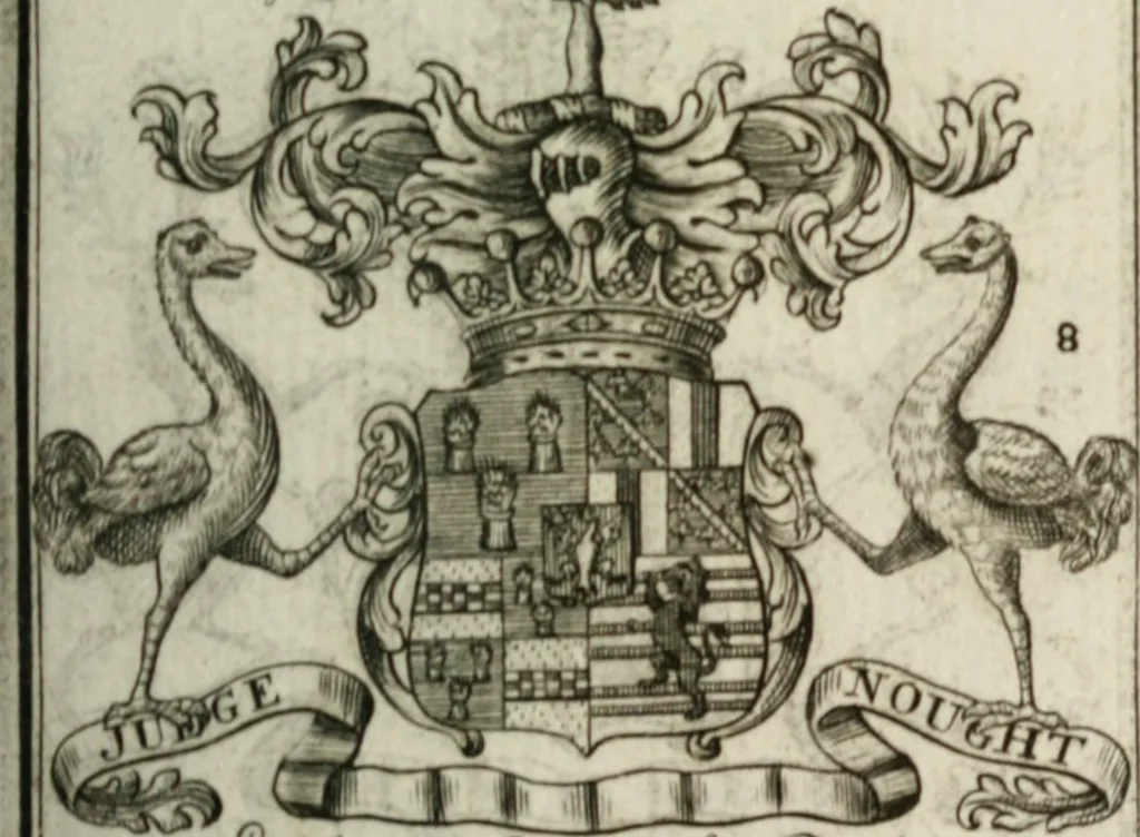 An illustration from The British compendium; or, Rudiments of honour: Containing the origin of the Scots, and succession of their kings for above 2000 years;, 1741, leaf 36